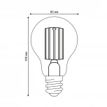 Лампа светодиодная, прозрачная, белый свет (4000K Uniel Яркая A++ LED-A60-7W/4000K/E27/CL GLY01TR