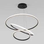 Подвесной светодиодный светильник ярусный Collars 90264/3 черный Eurosvet (регулировка яркости, 220V, пульт управления, на тросе)