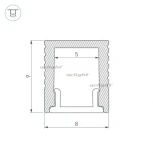 Профиль SL-MINI-8-2000 ANOD BLACK (Алюминий) 030514 Arlight SL-MINI
