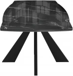 Стол DikLine SFU140 стекло черное мрамор глянец/подстолье черное/опоры черные (2 уп.) 00-00070113