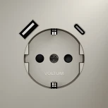 Розетка с заземлением, шторками и USB Type A+С (кашемир) Voltum S70 VLS040503