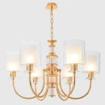 Подвесная люстра Crystal Lux ELENA SP6 GOLD (220V, на цепи, круглые)