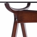 Стол VIBORG (mod. T-379G) Темный орех (HN GLAZE) (дерево гевея, стекло)