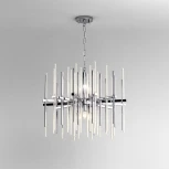 Подвесная люстра Wi-Fi Bogate's Allure 355/6 Smart хром (220V, управление смартфоном, голосовое управление, умный дом - Minimir Home, Алиса, Маруся, Салют, на цепи)