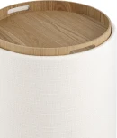 Пуф-столик с ящиком Хюгге S рогожка белый УТ000035340