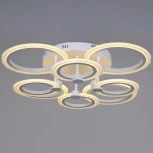 Потолочная люстра светодиодная на штанге с пультом регулировкой яркости и цветовой температуры Reluce 09502-0.3-4+4 WH