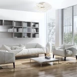 Потолочная люстра светодиодная Escada Agata 10278/6LED 75Вт, изменение цветовой температуры с помощью выключателя, металл/акрил, белый (220V, пульт управления, круглые)