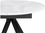 Стеклянный стол Woodville Ален 90(120)х90х75 белый / черный 516556