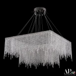 Подвесная люстра светодиодная APL LED Sicilia SH04.71.2D.B.Ni.4000 (220V, хрусталь, на тросе)
