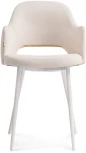 Стул Woodville на металлокаркасе Гутрид прошивка ромбы сзади белый / бежевый 504180