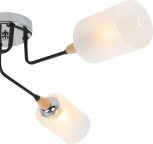 Потолочная люстра Escada Mattiola 2101/4P 4x60Вт E27, металл/стекло, хром/черный/дерево, матовый плафон (220V)