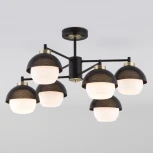 Потолочная люстра Wi-Fi на штанге Eurosvet Nocciola 70106/6 черный (220V, управление смартфоном, голосовое управление, умный дом - Minimir Home, Алиса, Маруся, Салют, шарики)