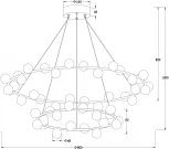 Подвесная люстра ярусная Arte Lamp Dexter A3619SP-48WH (LED, 220V, на тросе, шарики)