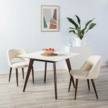 Стол R-Home Лунд 960*960 Белый Темный орех