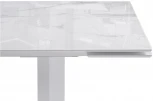 Стеклянный стол Woodville Монерон 200(260)х100х77 белый мрамор / белый 553541