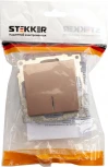 Выключатель одноклавишный с подсветкой (шампань) Stekker Катрин 39591
