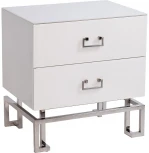 Тумба прикроватная Garda Decor KFG085-NI (Хром/Белый)