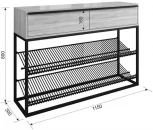 Обувница Woodville Крафт 2 черный муар / дуб сонома 454691