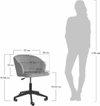 Стул Paola вращающийся на колесиках темно-серый Bradex Home RF 0042