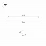 Подвесной линейный светильник LED ALT-LINEAIR-FLAT-UPDOWN-DIM-S2094-1200-40W Day4000 (BK, 100 deg, 230V) (Arlight, IP20 Металл) 031471 (на тросе)