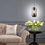 Подвесной светильник Escada Rise 10177/1S Black/Smoke 1х60Вт Е27, металл/стекло, черный/дымчатый