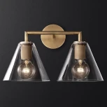 Бра Rh Utilitaire Funnel Shade Double Sconce Brass ImperiumLoft 44,545 (123267-22) (220V)