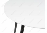 Стеклянный стол Анселм черные ноги / белый