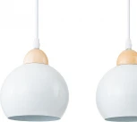 Подвесной светильник Escada Solo 10178/3S White 3х40Вт Е27, металл/дерево/пластик, белый/дерево (220V, на проводе, шарики)