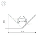 Профиль ARH-DECORE-S12-EXT-F-2000 ANOD внешний (Алюминий) 023897 Arlight