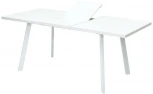 Стол ФИН 120 Белый, стекло/ Белый каркас М-City