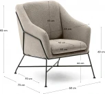 Brida Кресло бежевое на черных стальных ножках La Forma (ex Julia Grup) арт.181449