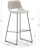 Zahara Барный стул бежевый с черными стальными ножками 76 см La Forma (ex Julia Grup) арт.148498
