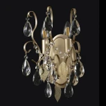 Бра Crystal Lux ESMIRALDA AP2 GOLD (220V, подвески, свеча, листья)