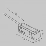 Ввод питания Exility белый Maytoni Accessories for tracks Exility TRA034B-42W-1 (48V)