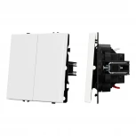 Механизм выключателя двухклавишный проходной SWT-NOBE-MKP2-SFPL-WH (230V, 10A) (Arlight) 054242