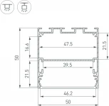 Профиль LINE-S-5050-3000 WHITE (Arlight, Алюминий) 041844