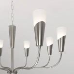 Подвесная люстра Wi-Fi Eurosvet Rhyton 60167/8 никель (220V, управление смартфоном, голосовое управление, умный дом - Minimir Home, Алиса, Маруся, Салют, на цепи)