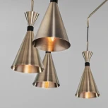 Умная потолочная люстра Wi-Fi на штанге Bogate's Glustin 316/10 латунь / черный (220V, управление смартфоном, голосовое управление, умный дом - Minimir Home, Алиса, Маруся, Салют)