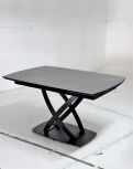 Стол FOGGIA 140 KL-136 Серый мрамор матовый, итальянская керамика/ черный каркас М-City