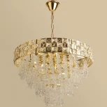 Подвесная люстра хрустальная Reluce 08301-0.4-10 G (220V, на цепи)