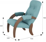 Кресло для отдыха Модель 61 Ткань ультра минт, каркас орех от фабрики Mebelik