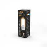 Лампочка светодиодная капсульная прозрачная колба G9 5 Вт 480 lm 3000K теплое белое свечение Gauss 107809105