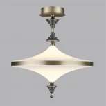 Потолочная люстра на штанге Odeon Light Ula 5404/43CL бронзов.брашированн./черный/стекло/керамика LED 43W 3000K (220V, круглые)