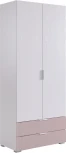 Зефир Шкаф двухдверный 108.01 Mebelson (ЛДСП,ПВХ,МДФ,Металл/Светлое дерево,Розовый) арт.UL.108-M.103.01.3095