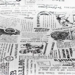 Стул ALLEN ( mod. DС409 ) черно-белый принт "Ретро"/черные (металл/ткань)