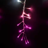 Гирлянда Бахрома с Эффектом Бегущий Огонь 1,75 x 0,4 м Бело-Розовая 24В, 320 LED, Провод Прозрачный Силикон, IP65