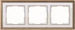 Рамка на 3 поста (золото/белый) W0031329 (a051218)