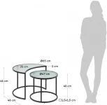 Журнальный стол La Forma (ex Julia Grup) Bast (Черный,Прозрачный/ Металл,Сталь,Стекло)