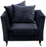 Кресло Garda Decor SORRENTO1-2K-Т.СИНИЙ-Bel18 (Синий)