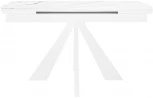 Стол DikLine SKU120 Керамика Белый мрамор,подстолье белое,опоры белые
